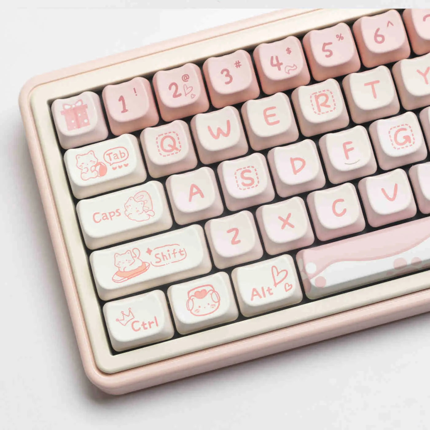 Full set of PBT sublimation keycaps for mechanical keyboards arranged in rows