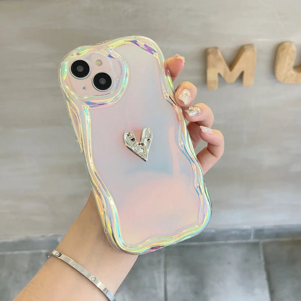 Laser gradient iPhone case in Laser Love colour with TPU drop-resistant cover
