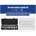 Cr-V chromium vanadium steel socket ratchet wrench set with multiple sockets in a case.