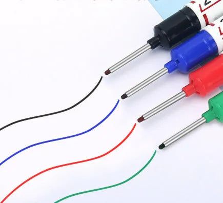 Pack of 10 waterproof quick-drying woodworking tile markers with 20mm long pen heads in black red and blue
