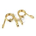 Metal motorcycle cushion seat box clip spring set with electroplated finish in silver on white background