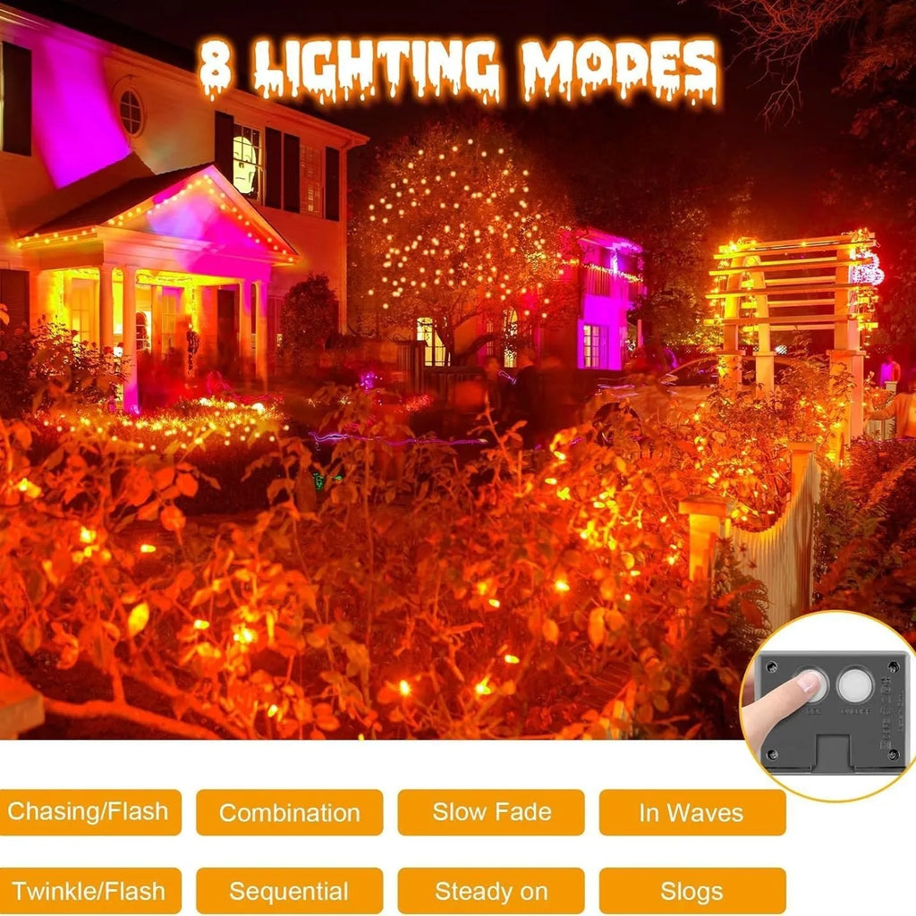 Waterproof solar Christmas courtyard festoon lamp in purple or orange, cartoon ornamental design, single pack
