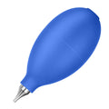 Blue rubber air blowing cleaning tool for camera lenses and mobile phones measuring 9.5 centimetres