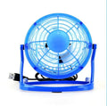 Mini portable USB desk fan with adjustable angle in black, white or blue colours