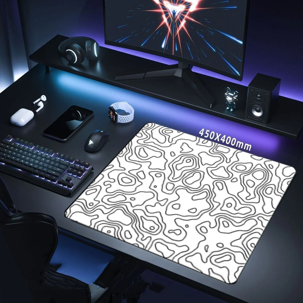 Thickened e-sports mouse pad with non-slip rubber base, fine rice noodles surface, Chrysanthemum pattern, 3mm thickness