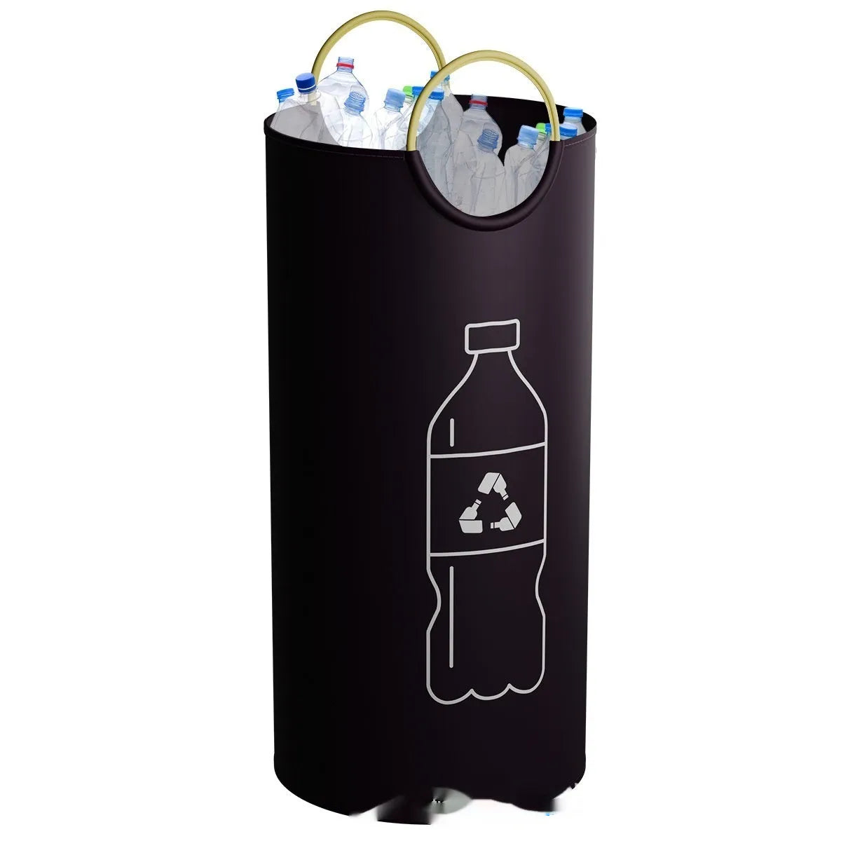 Round portable outdoor trash can with 38cm diameter and 72cm height, made from PP plastic