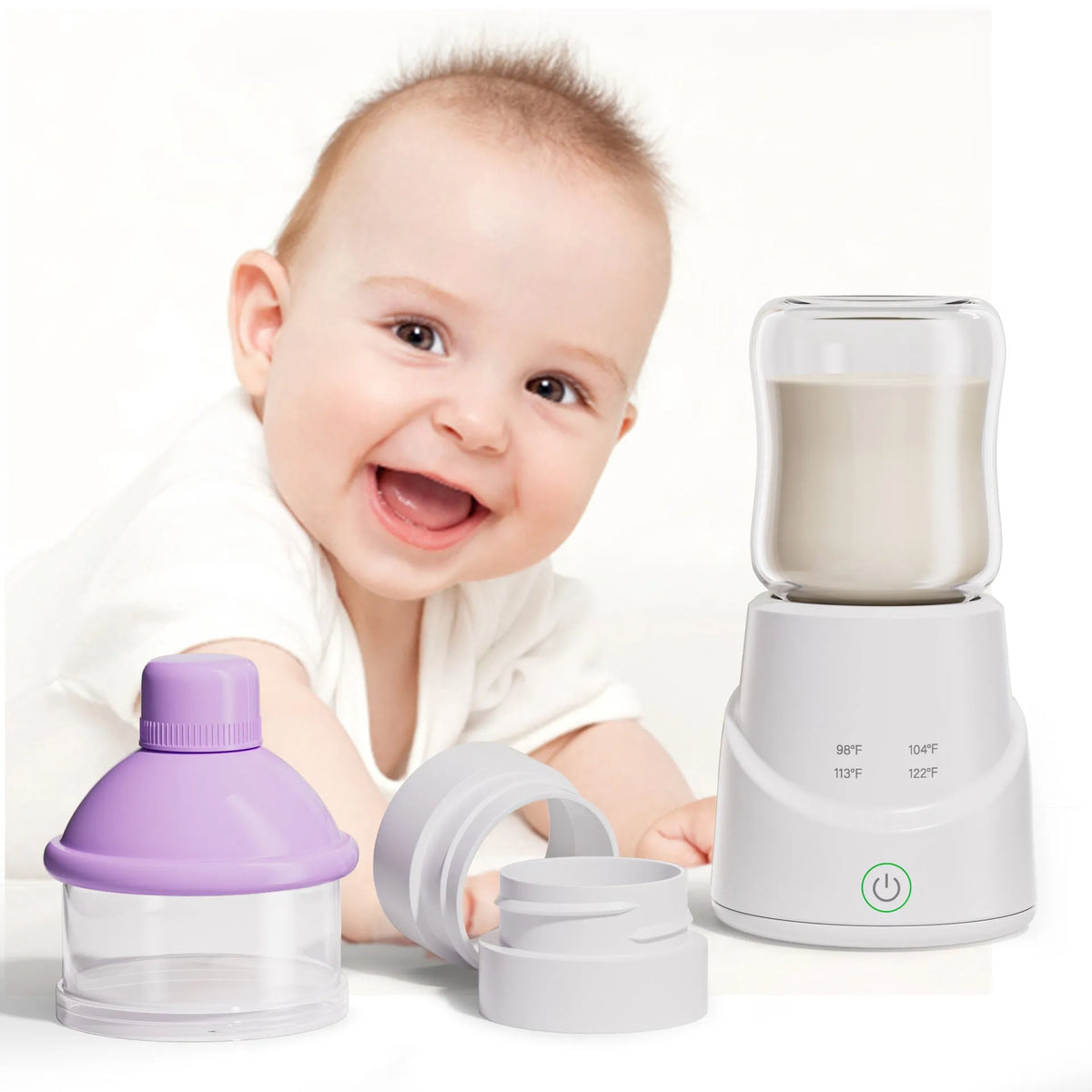 White wireless 220W milk modulator with polypropylene body and intelligent power storage
