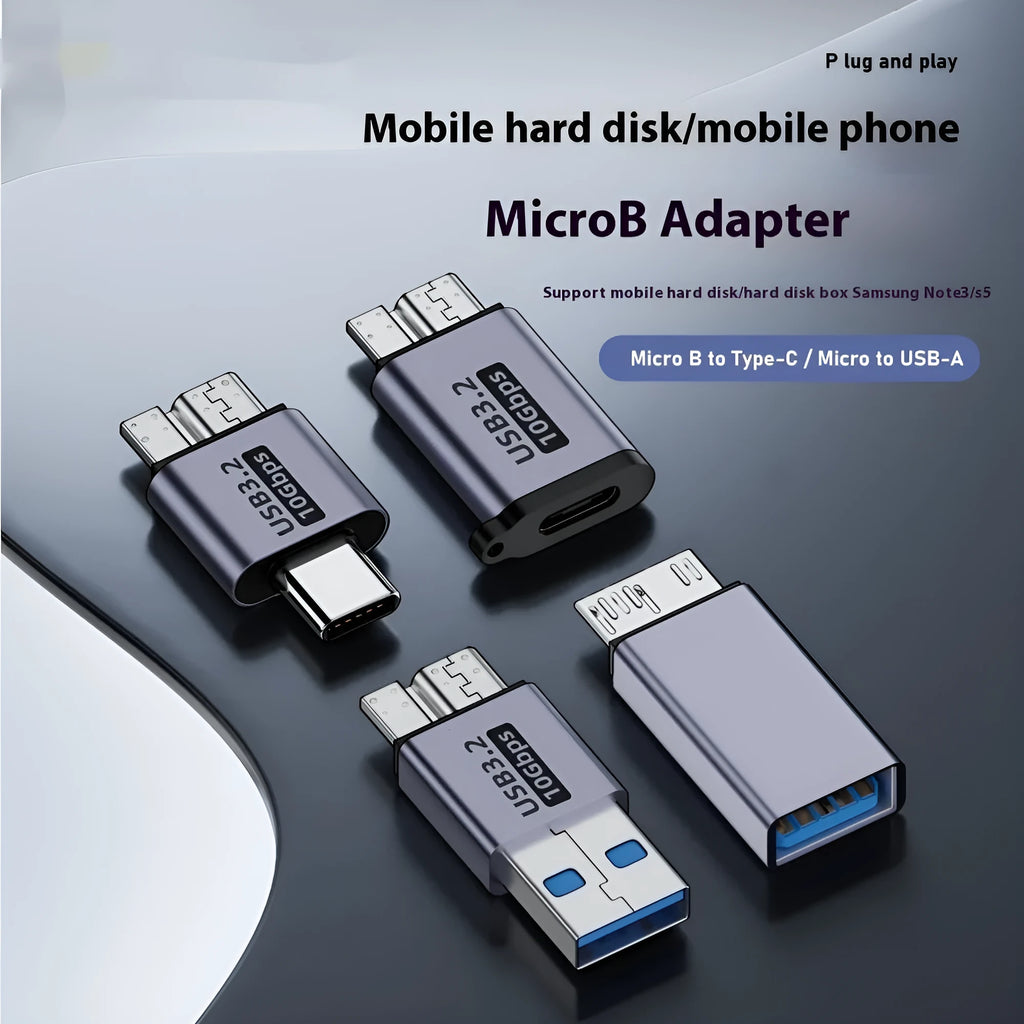 USB AM to Micro-B adapter with 5-pin male connector for old mobile hard drives and phones