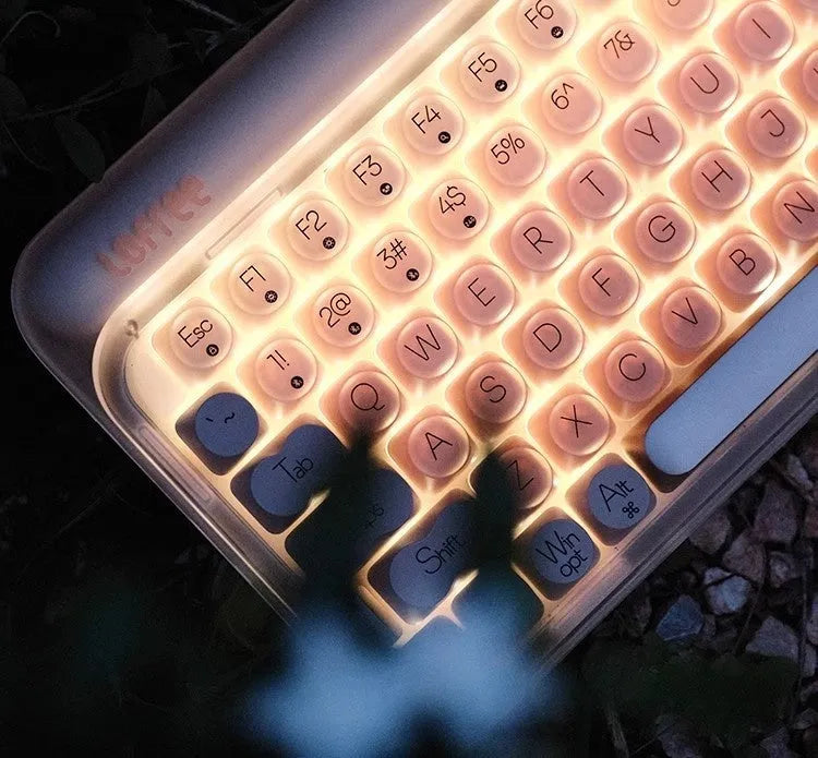 Liquid foundation wireless mechanical keyboard set with mouse, LED light, and Bluetooth calculator
