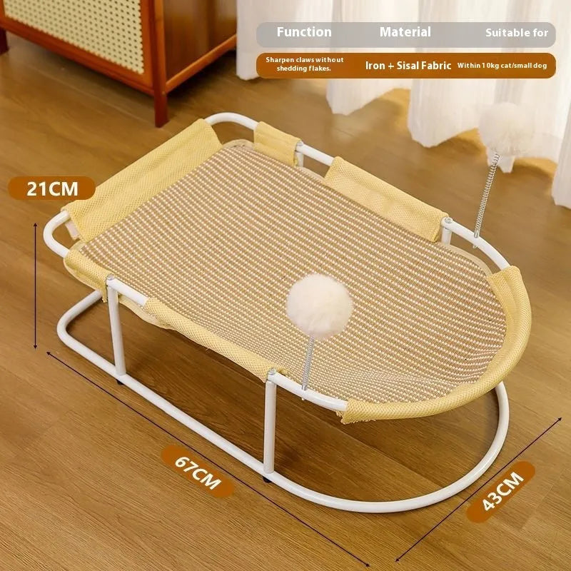 Large grey fabric cat kennel pet bed with breathable construction