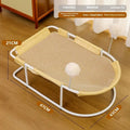 Large grey fabric cat kennel pet bed with breathable construction