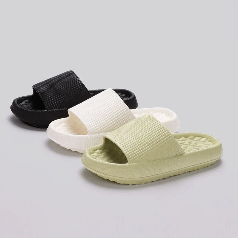 Summer EVA slippers solid colour rhombus stripe anti-slip new women's home shoes