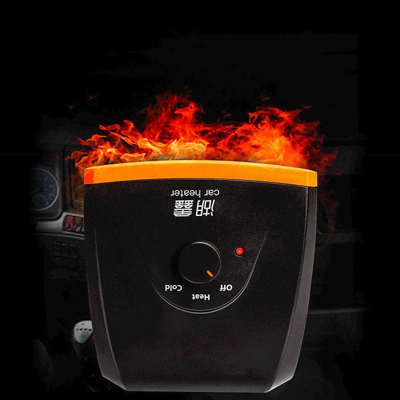 Blue 12v defrosting car heater for trucks, ABS plastic, 16x15 cm, 120w windscreen defroster