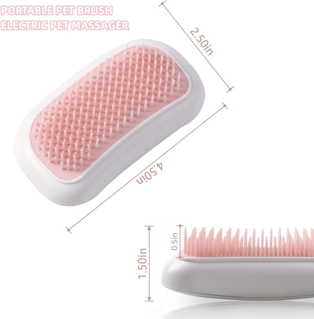 Pink electric pet massage brush with TPE comb teeth for cat and dog grooming