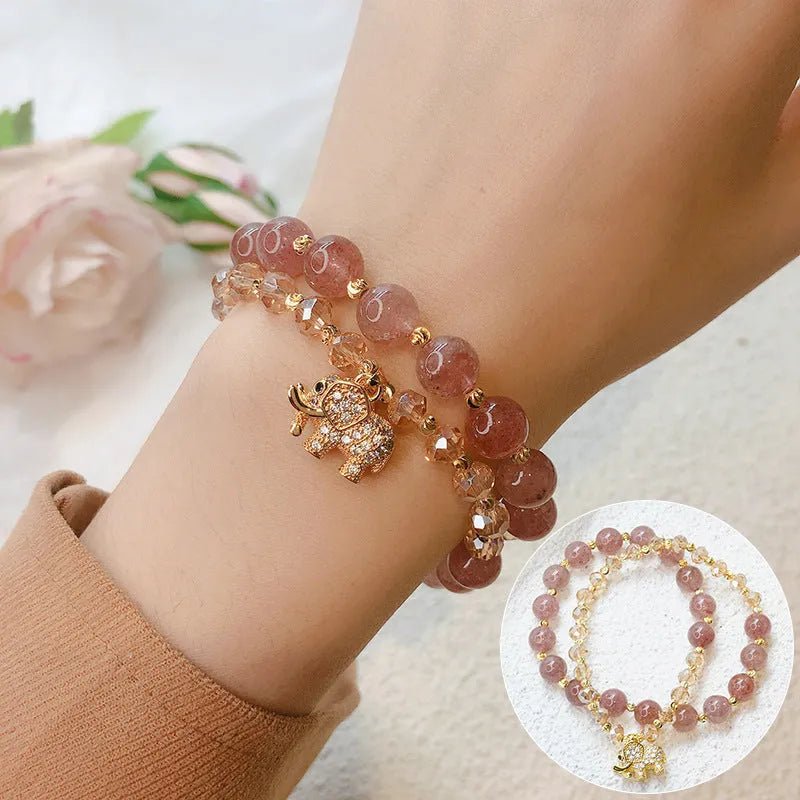 Retro style bracelet for women made from colour hair crystal material with ethnic design elements