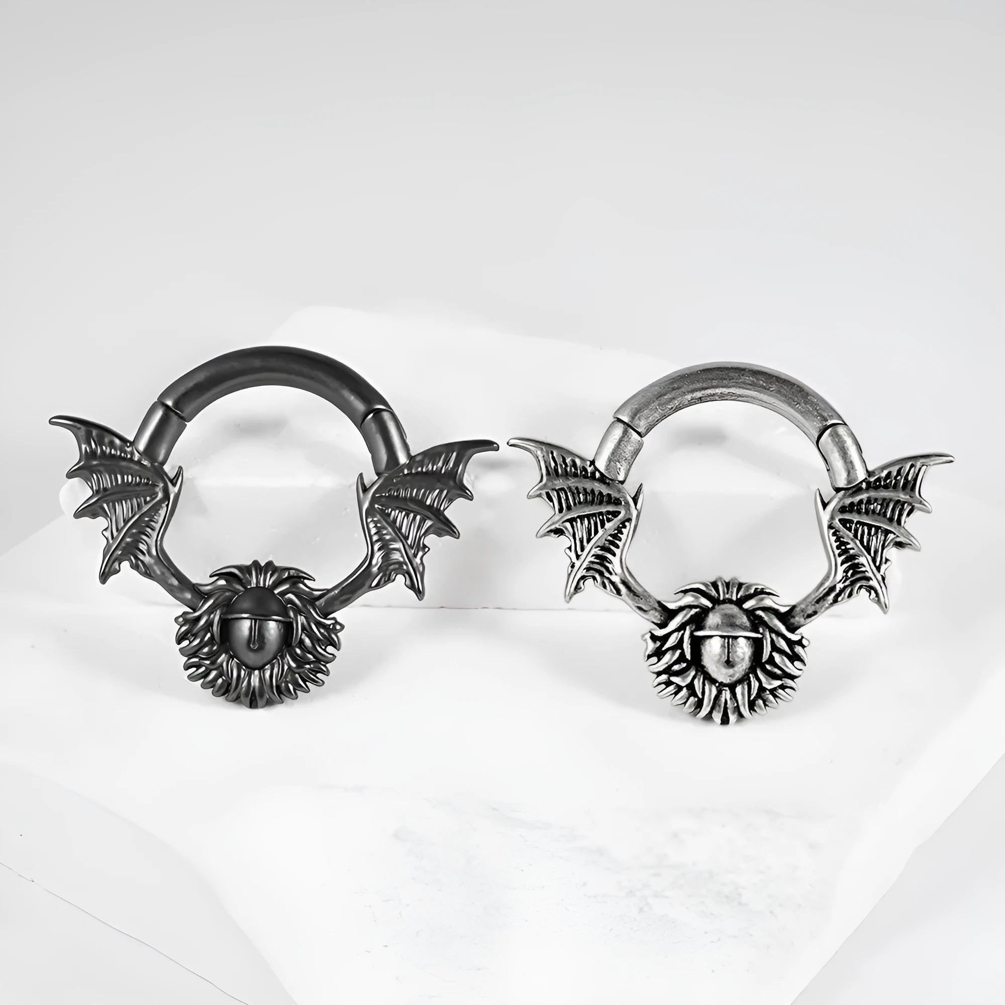 Copper magnetic ear extender set with geometric sharp cone and round design in eight style variations