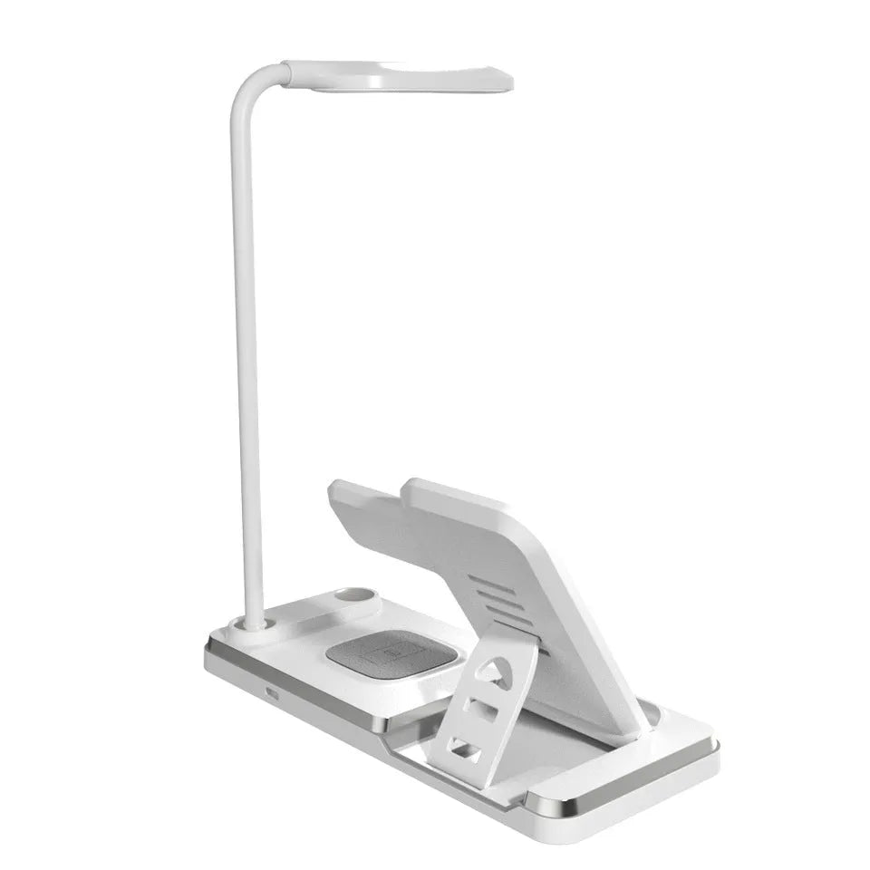 Multifunctional foldable table lamp 4 in 1 with 15W wireless charger in black and white options