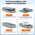 Thunderbolt 4 compatible aluminium M.2 NVMe SSD external enclosure in silver, grey, and grey with fan versions.