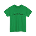 Green cotton short-sleeve t-shirt with white letter print pattern, fresh sweet casual style