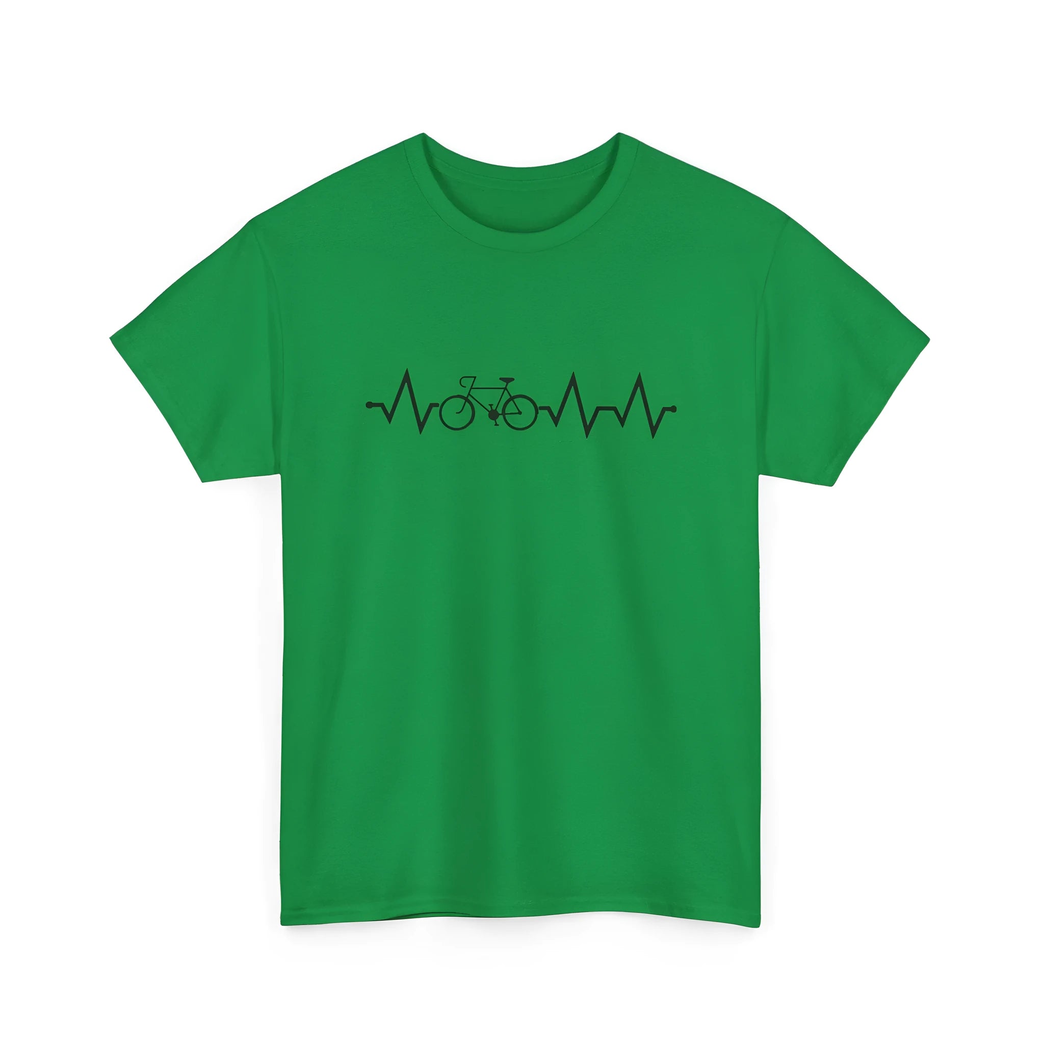 Green cotton short-sleeve t-shirt with white letter print pattern, fresh sweet casual style