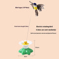Automatic cat teaser electric rotation toy with bird and butterfly attachments, plastic construction