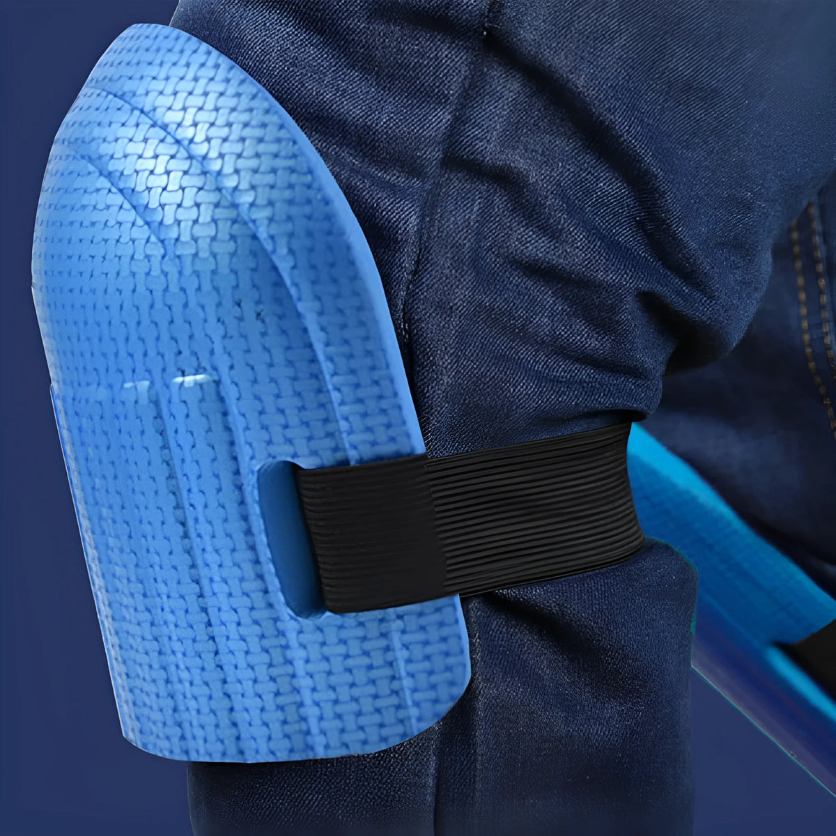 A pair of thick EVA foam knee pads in a choice of colours, for use on hard floors during auto repair or construction.