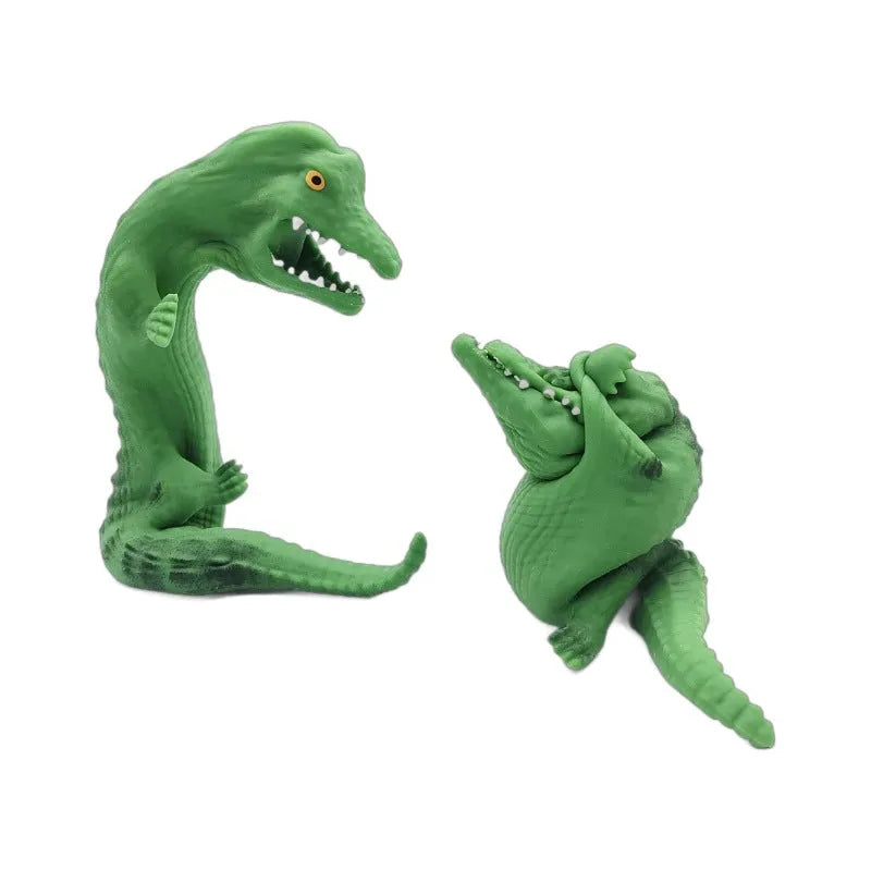 TPR crocodile shaping sand toy in Crocodile colour, single-pack interactive decompression toy for grasping practice