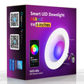 Smart WiFi Bluetooth RGBW colour changing ceiling lamp with remote control and mobile app display