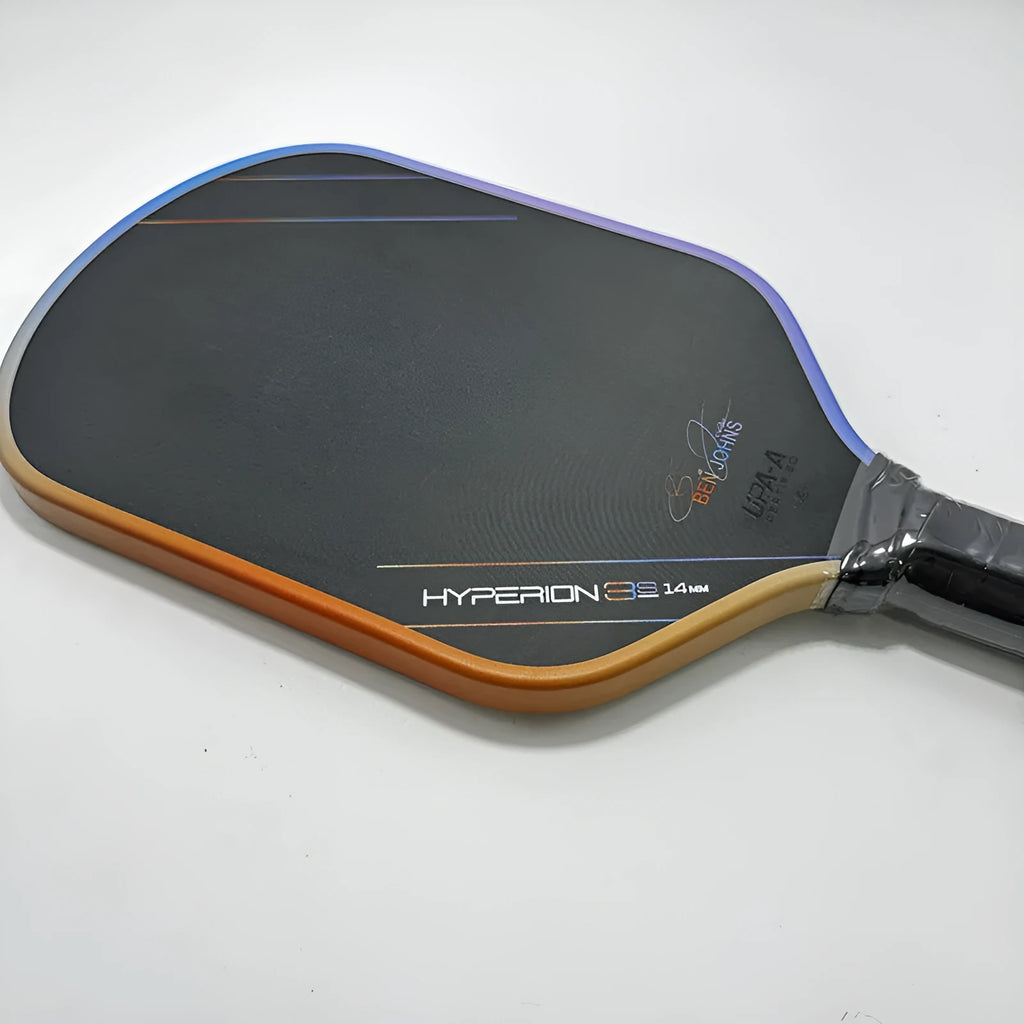 Aurora Multicolor Hyperion 3s pickleball racket with T700 carbon fibre matte finish showing 418x190mm dimensions