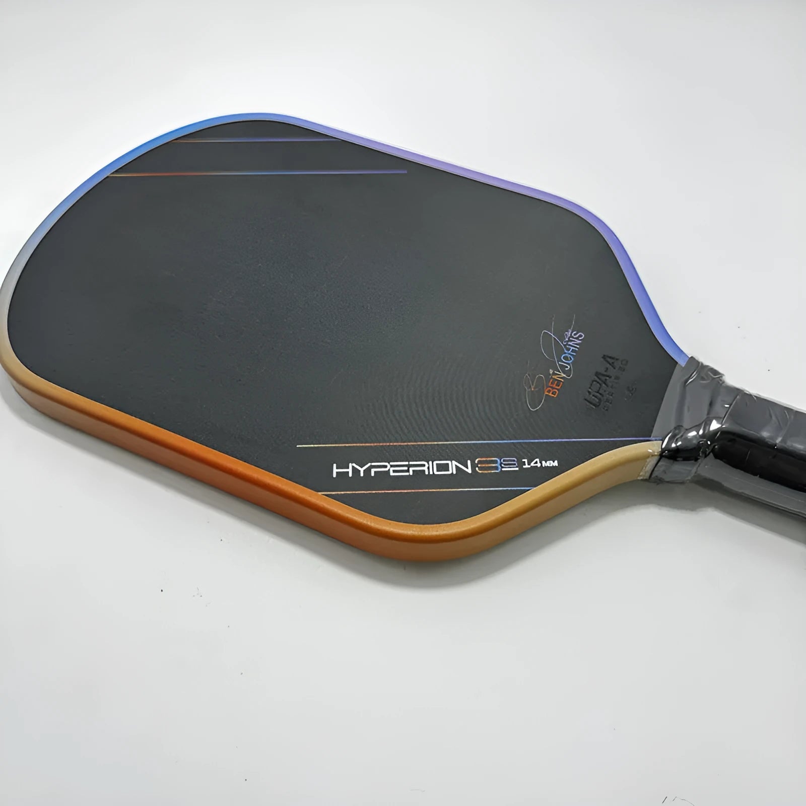 Aurora Multicolor Hyperion 3s pickleball racket with T700 carbon fibre matte finish showing 418x190mm dimensions