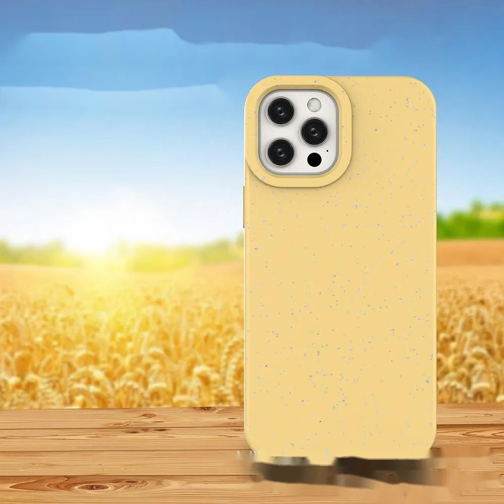 Wheat straw PLA fully degradable mobile phone case for iPhone in black colour
