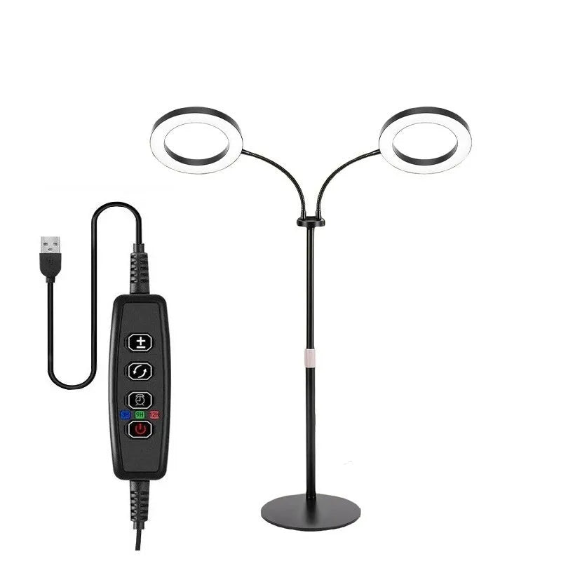 6-inch angel ring retractable floor plant grow light with aluminium alloy stand extended to 160cm height