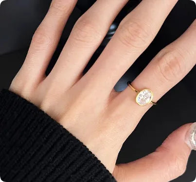 925 sterling silver gold plated French style ring for women simple design