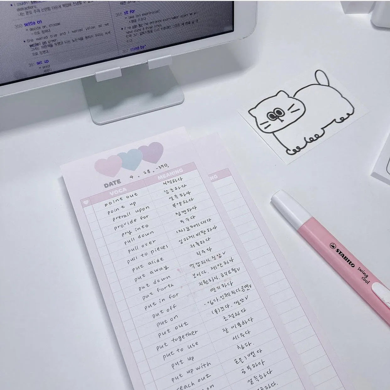 Vertical English words notepad with double-sided printing in half B5 size