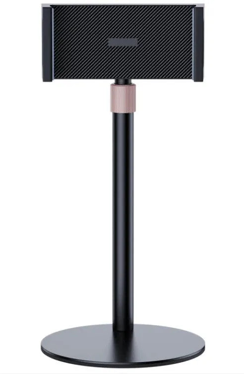 Black lifting metal bracket holding an 11-inch tablet with telescopic arm extended