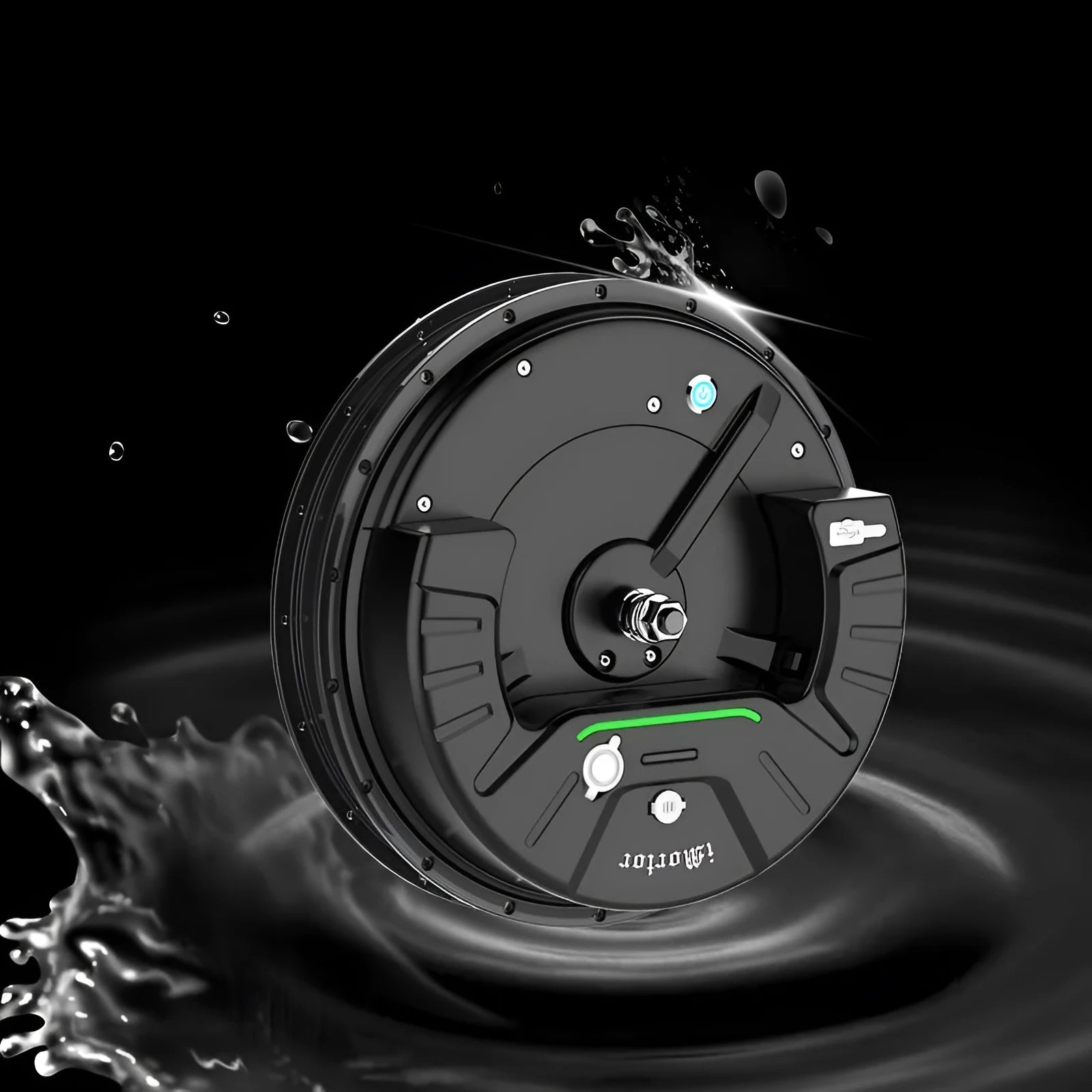 Black alloy hub motor wheel for mountain bike electric conversion with intelligent micro-power system