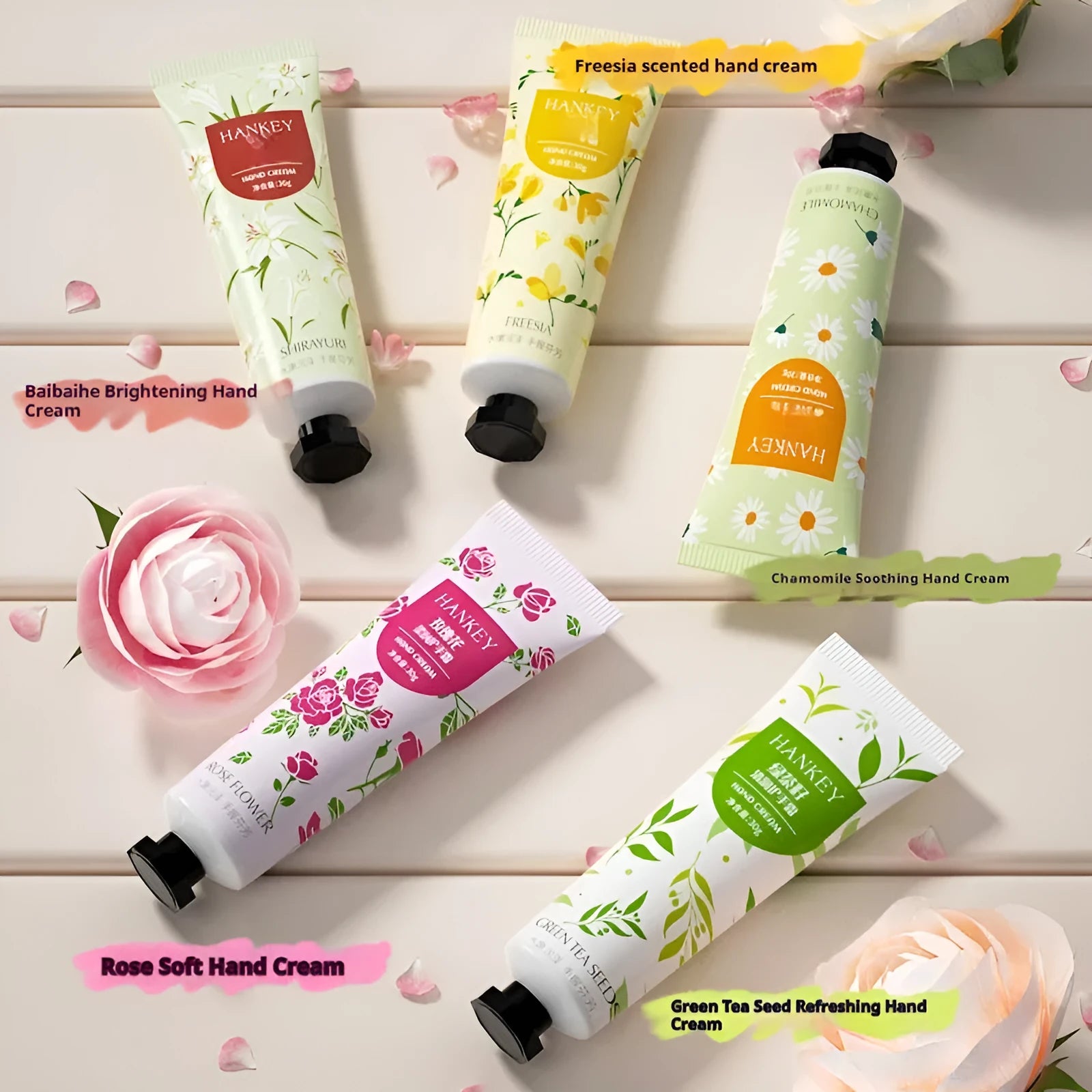 30g fruit hand cream tube with botanical scent variants for hands and feet