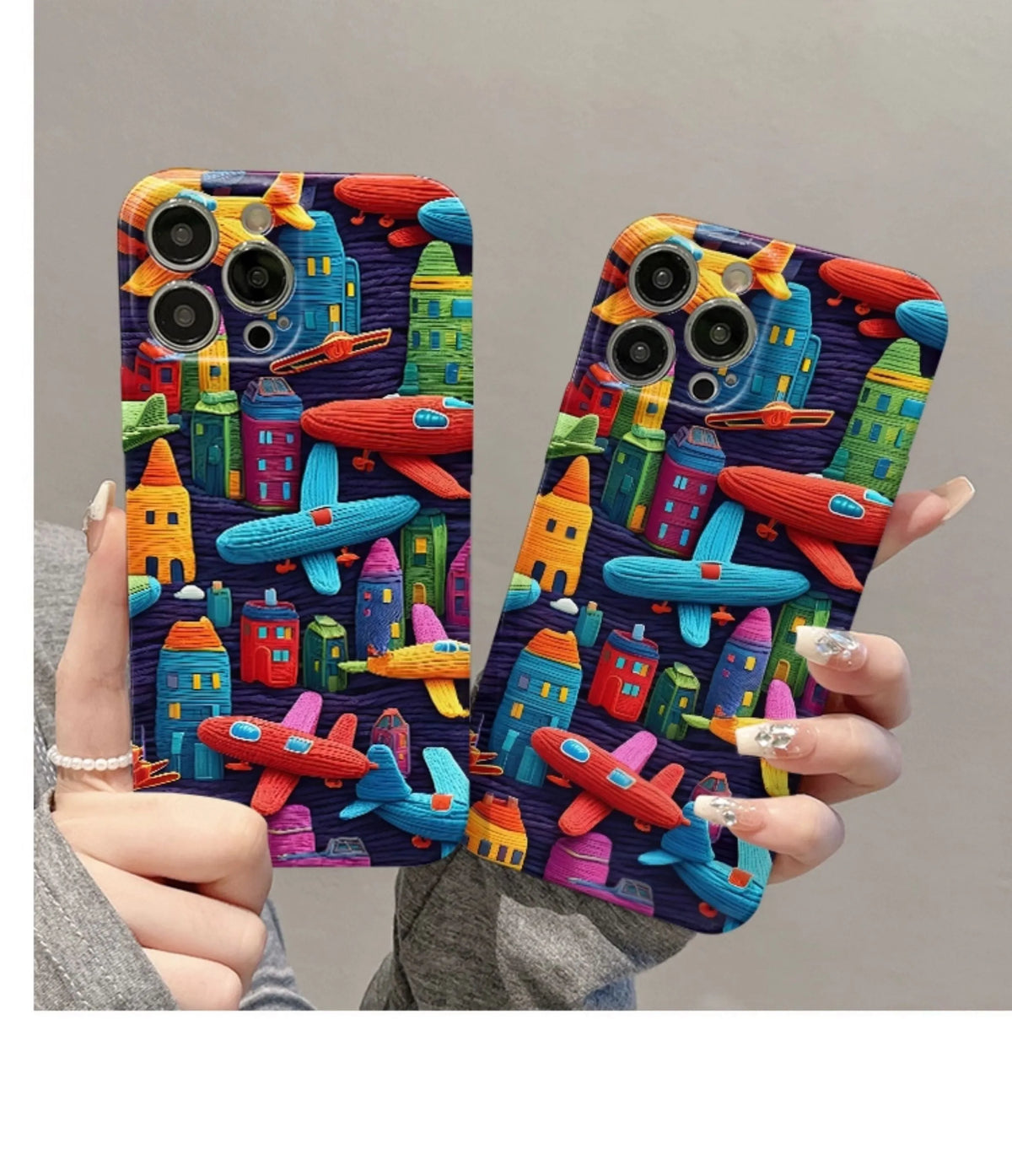 Minimalist airplane print iPhone case in TPU with fall protection, back cover design for iPhone models.