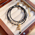 Blue gold sand stone three-ring multi-layer bracelet for women showing manual craftsmanship