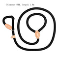 Dog training leash with integrated automatic tightening collar in multiple colour options