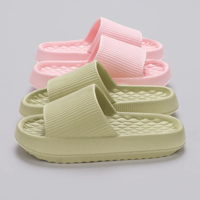 Summer EVA slippers solid colour rhombus stripe anti-slip new women's home shoes
