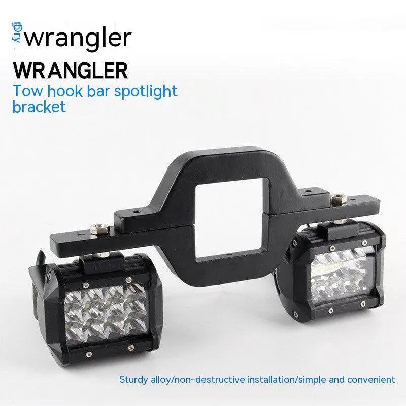 Black aluminium alloy reversing light bracket for Jeep Wrangler off-road vehicles