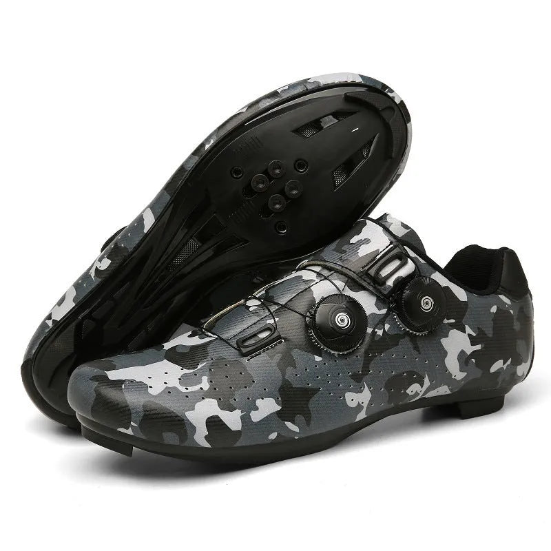 Outdoor sports road bike shoes with lock, breathable lightweight design, available in multiple colours and sizes 36-47