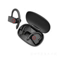 A9 TWS true wireless sports Bluetooth headphones with charging case, plastic build, hanging ear design
