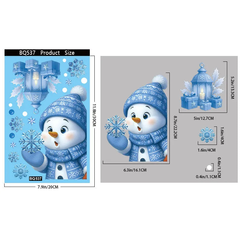 Christmas PVC glass sticker American style festive decoration twelve colours BQ532 to BQ543