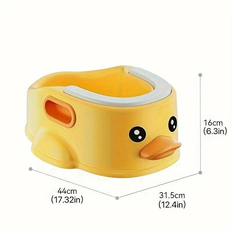 Blue PVC duck-shaped foldable bathtub for washing dogs and cats on a flat surface