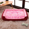 Soft plush dog bed in beige colour showing sofa kennel design with enclosed sides