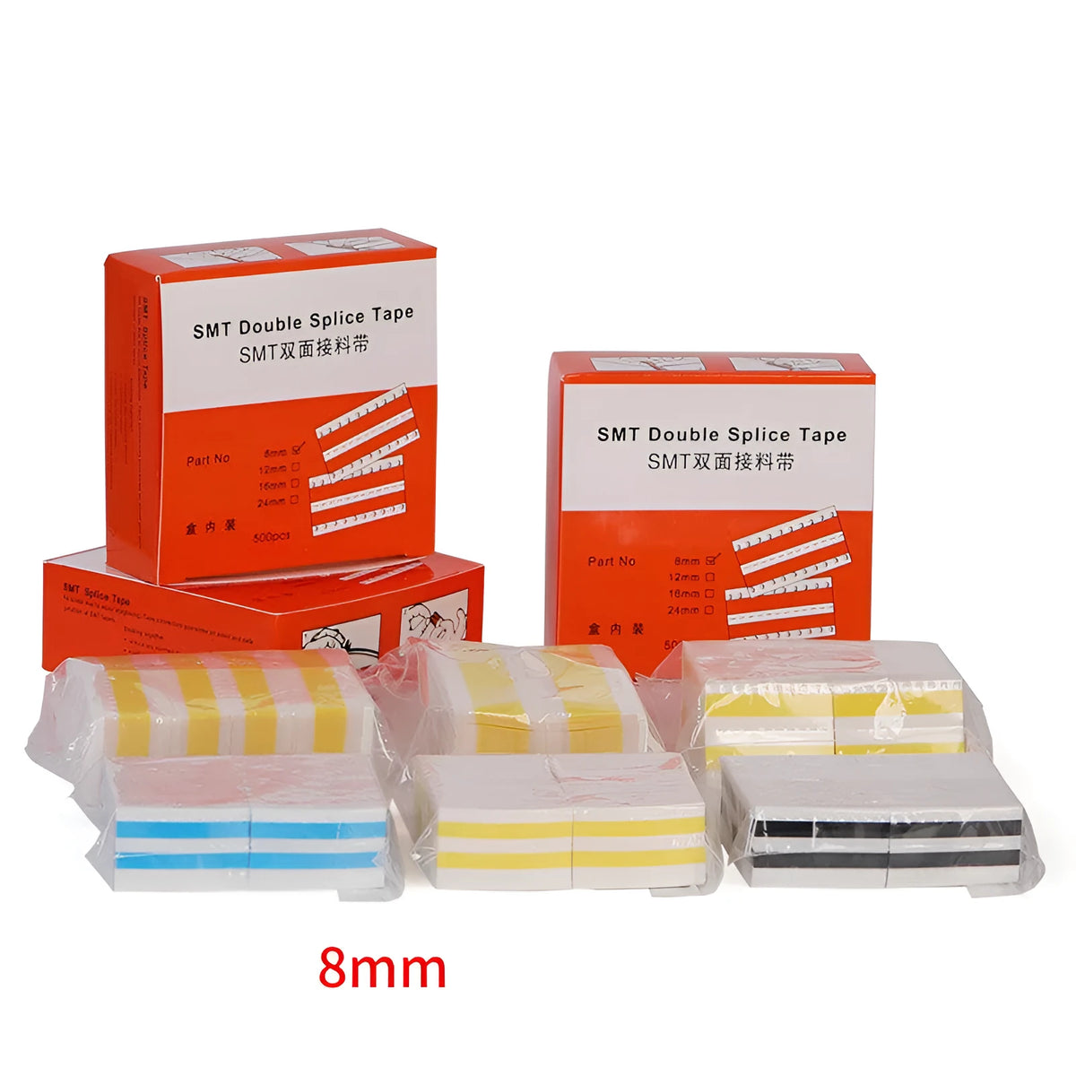 SMT double-sided splicing tape on reel in yellow colour for placement machines