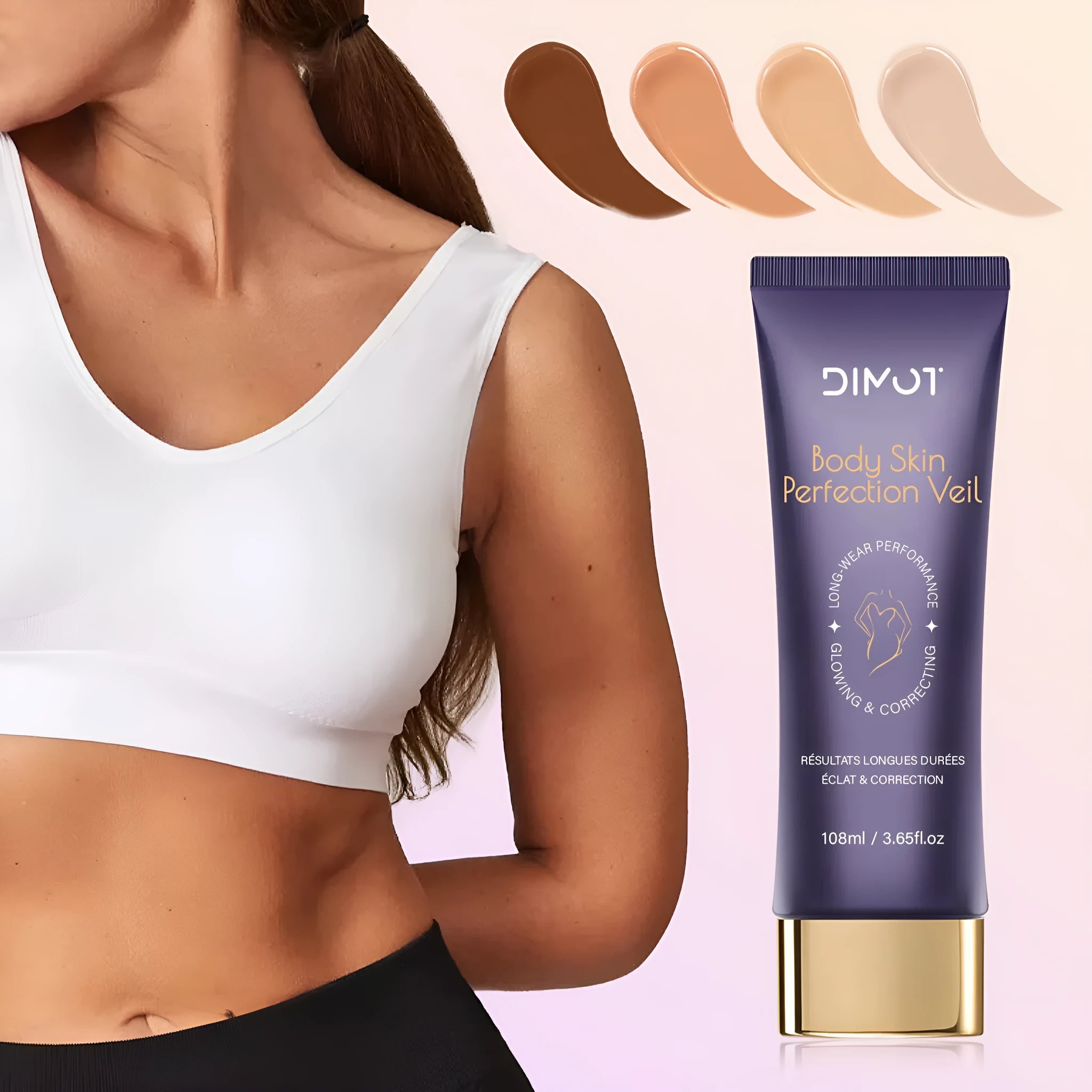 108ml tube of waterproof body concealer cream with integrated applicator brush for covering tattoos.