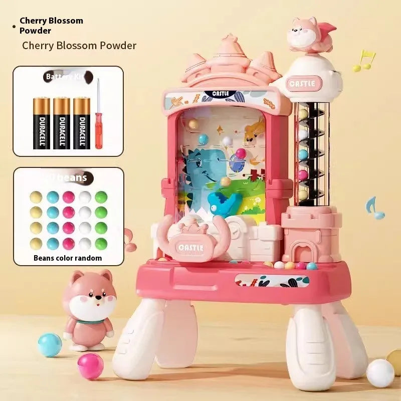 Children's desktop educational toy with 20 beans, plastic sound and light rotation, pink or green colour options